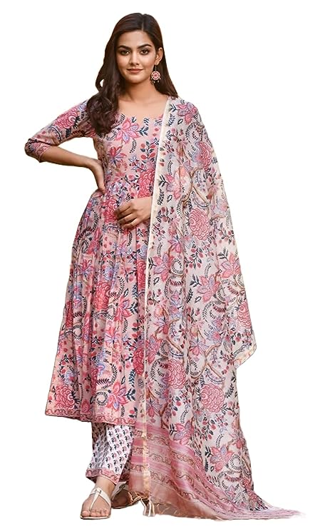 Premium Floral Print Kurata With Pand and Dupatta