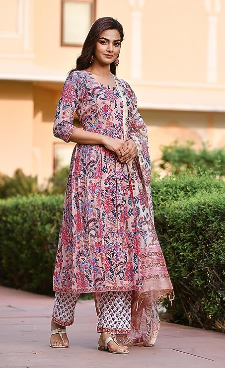 Premium Floral Print Kurata With Pand and Dupatta