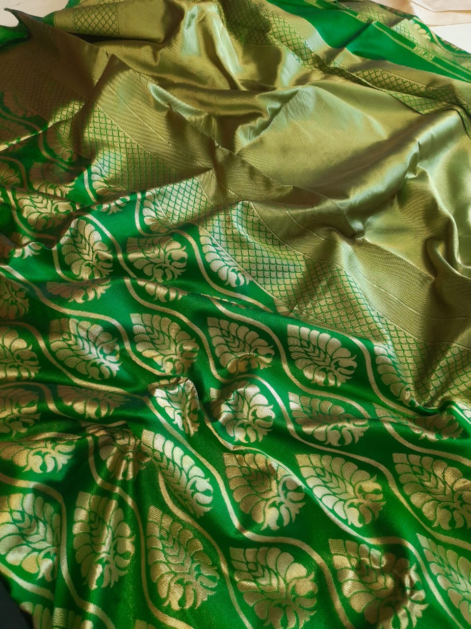 Kanchipuram Saree in Light Green For Women