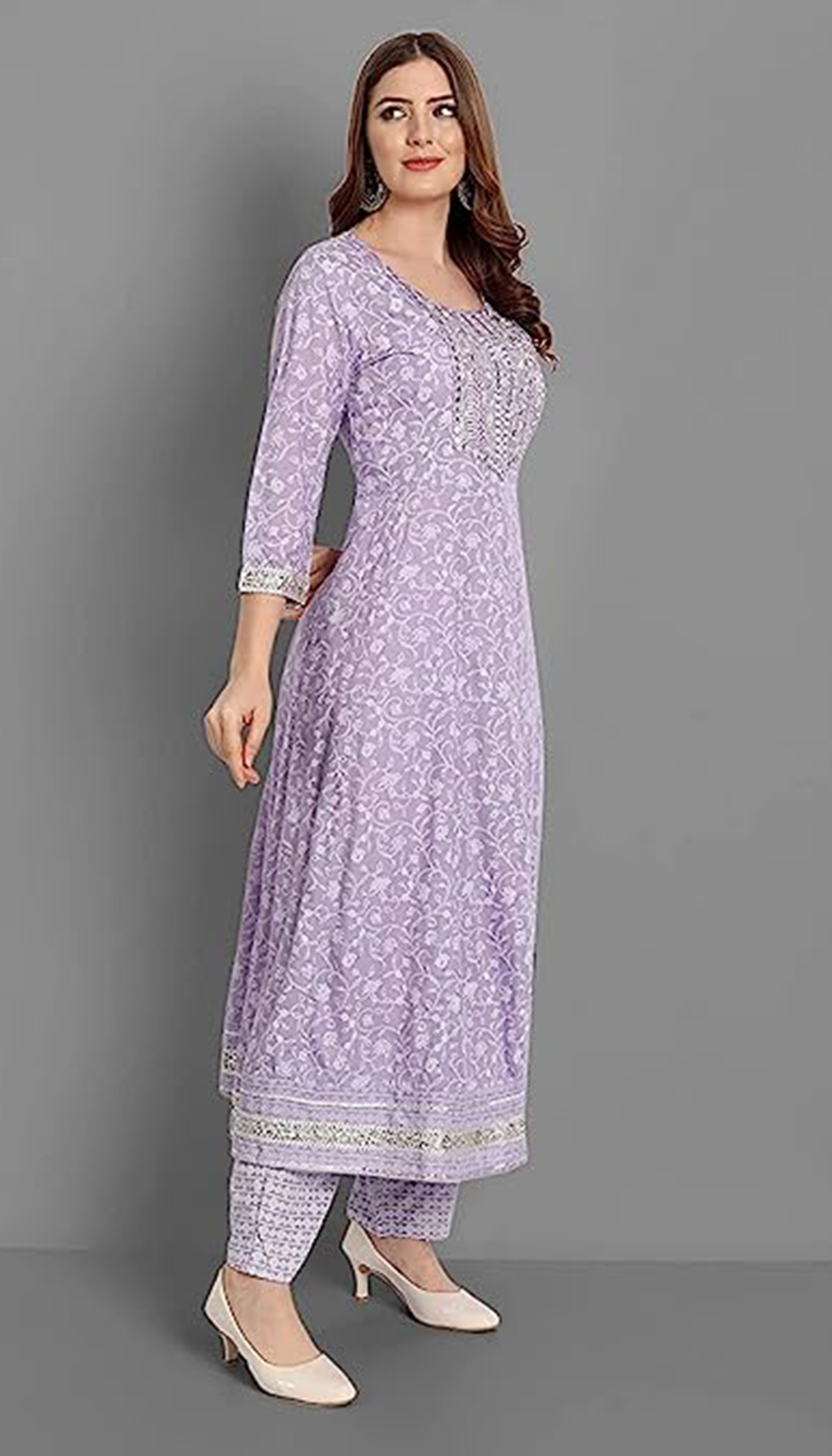 Luxury Women's Rayon Anarkali Embroidered Set: Exquisite Kurta, Pant & Dupatta