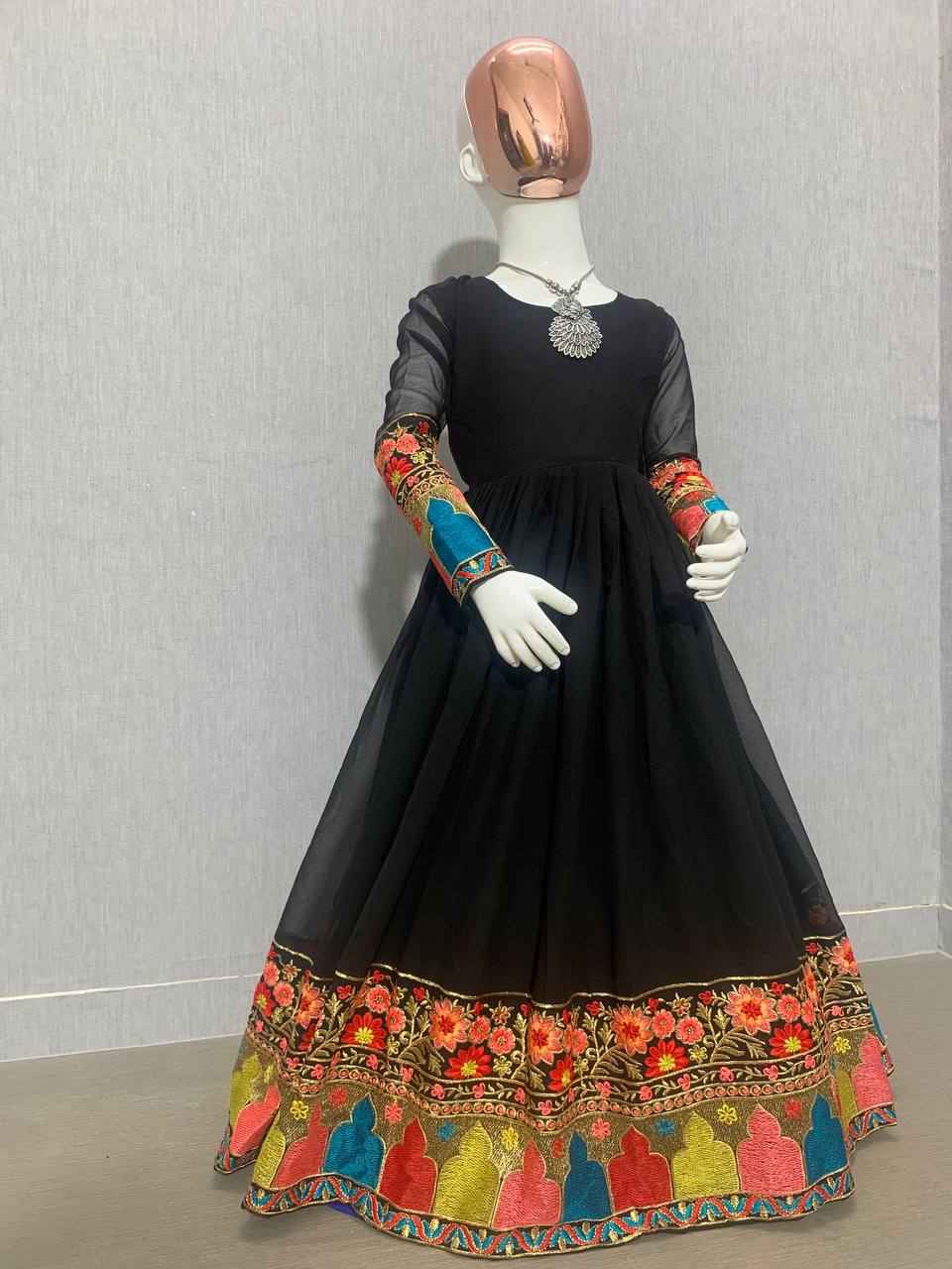 Beautiful Designer Georgette Fabric Black Gown