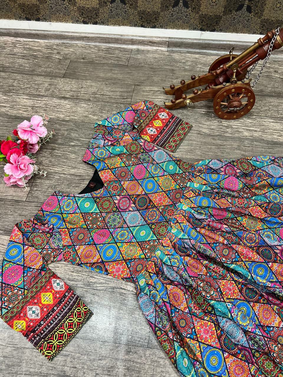 Impressive Multi Color Muslin Anarkali Gown For Women