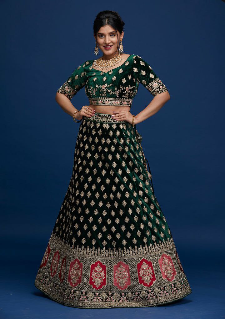 Teal Green Color Designer Sequins Work Lehenga Choli
