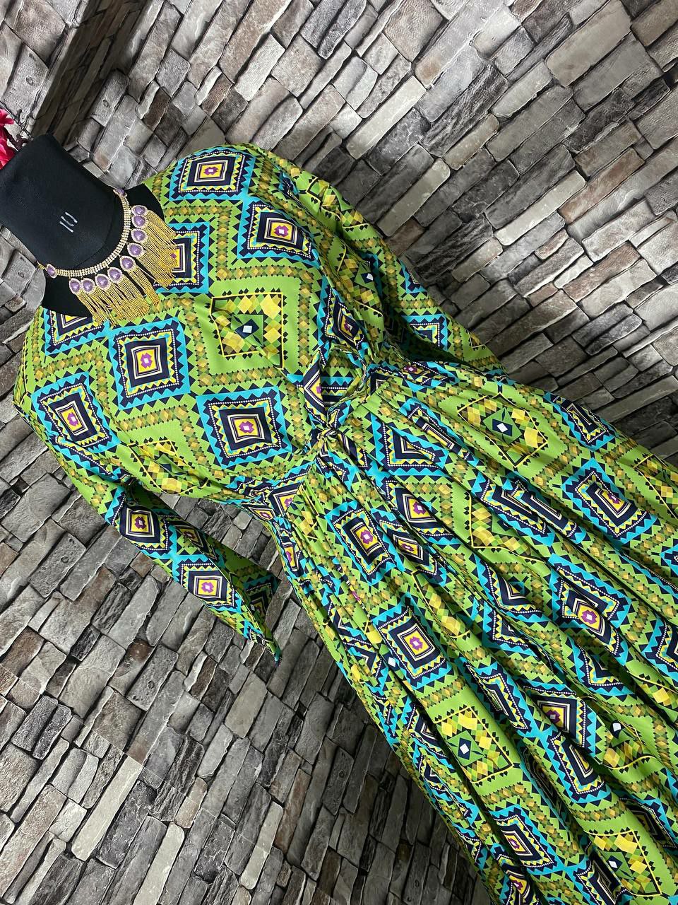 Banarsi Silk Green Gown For Party And Wedding wear