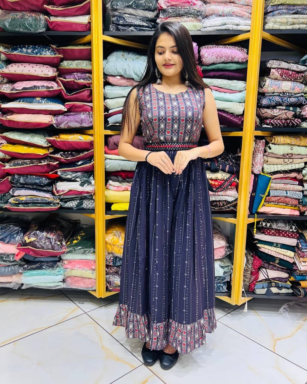 Casual Navy Blue Jumpsuit For Wedding And Festive Wear