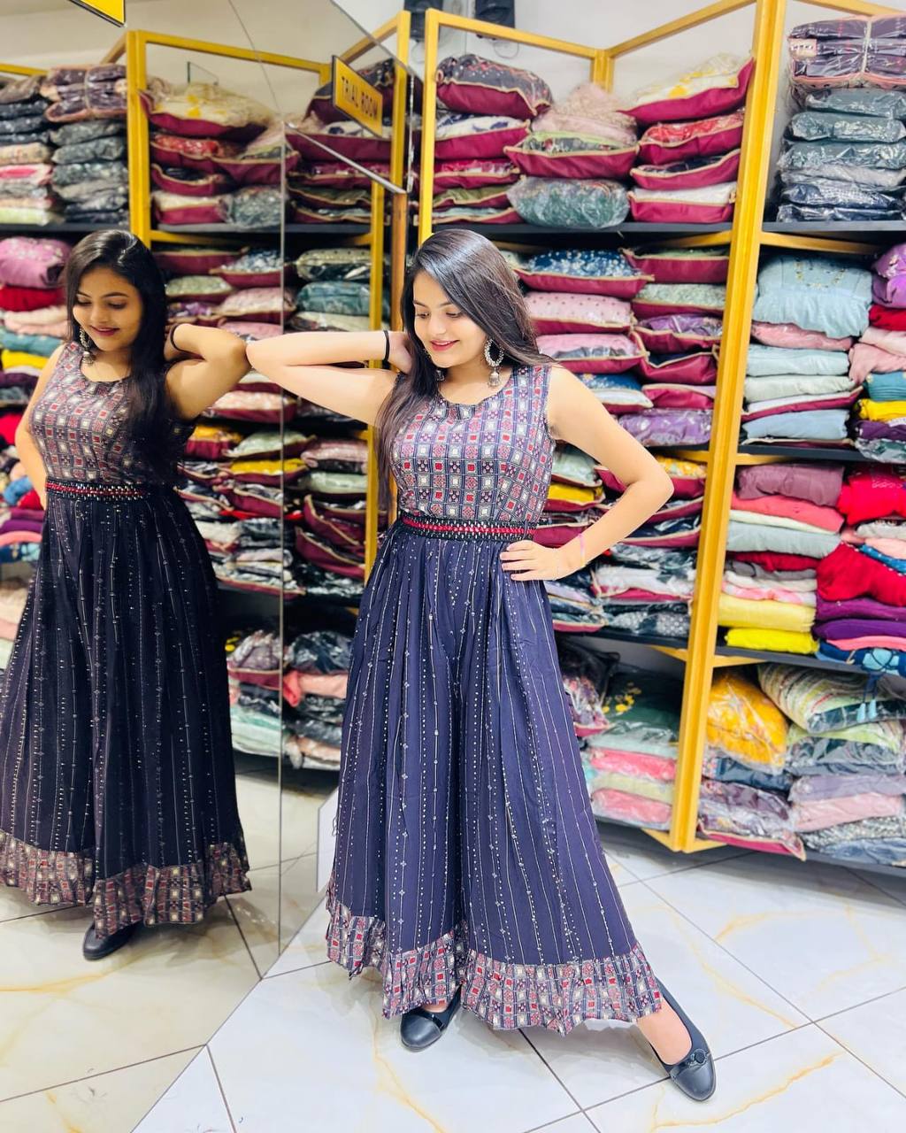 Casual Navy Blue Jumpsuit For Wedding And Festive Wear