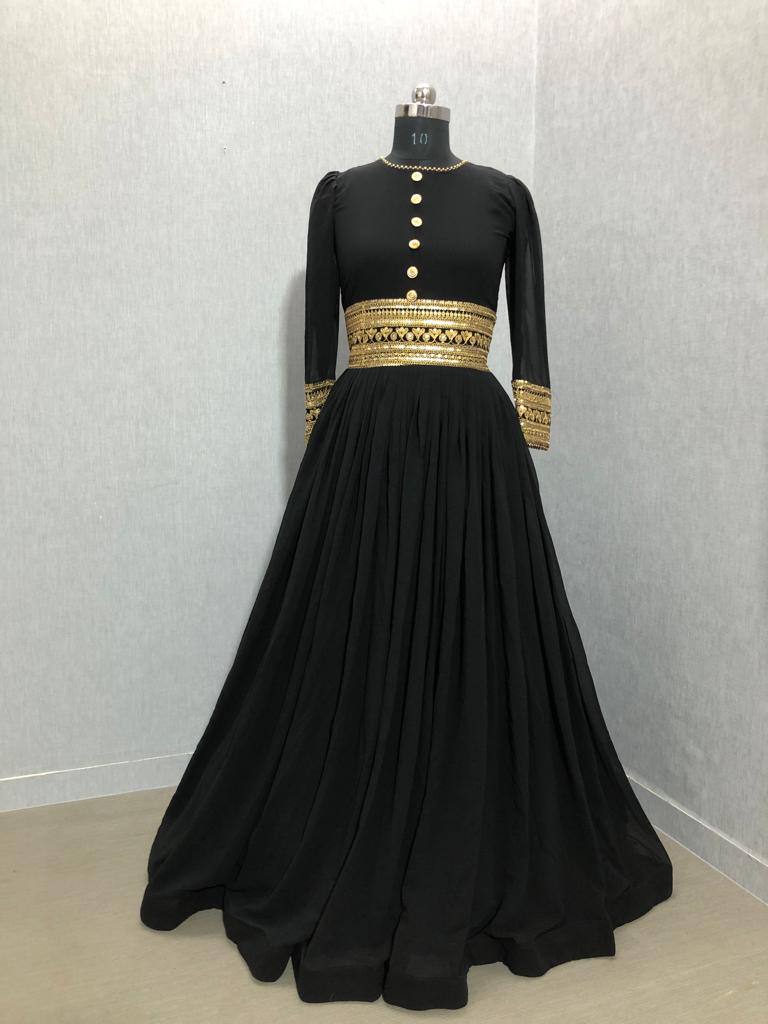 Black Beautiful Party Wear Gown For Women
