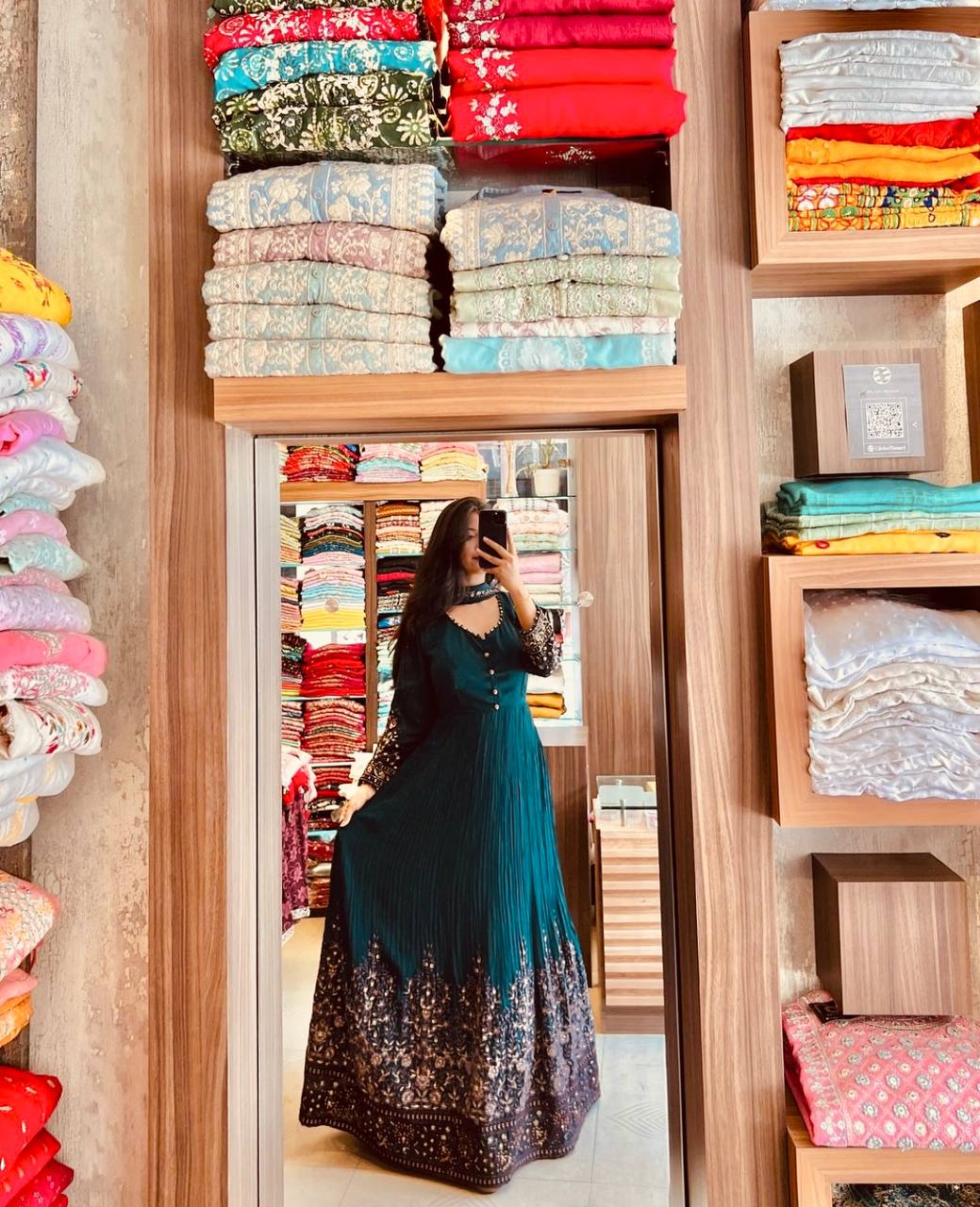 Designer Blue Gown On Heavy Georgette Fabric For Women