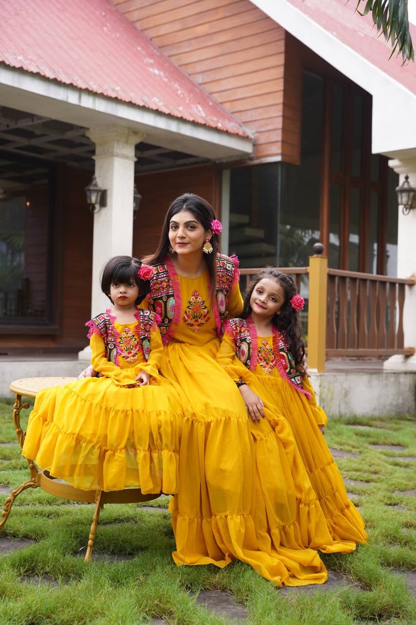 Mother Daughter Matching Combo Set PartyWear Gown