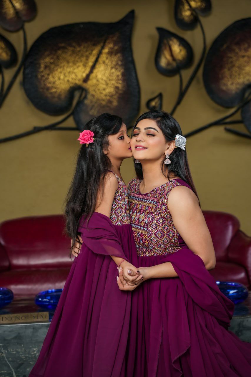 Designer Partywear Embroidered Work Flair Gown