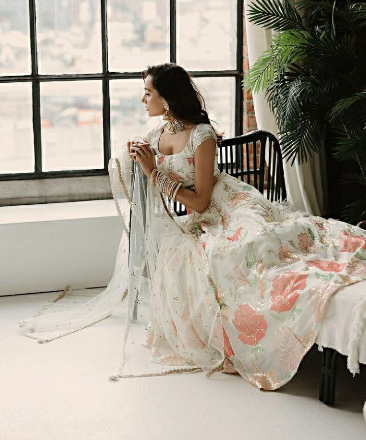 White Modern Designer Printed Lehenga Choli For Wedding