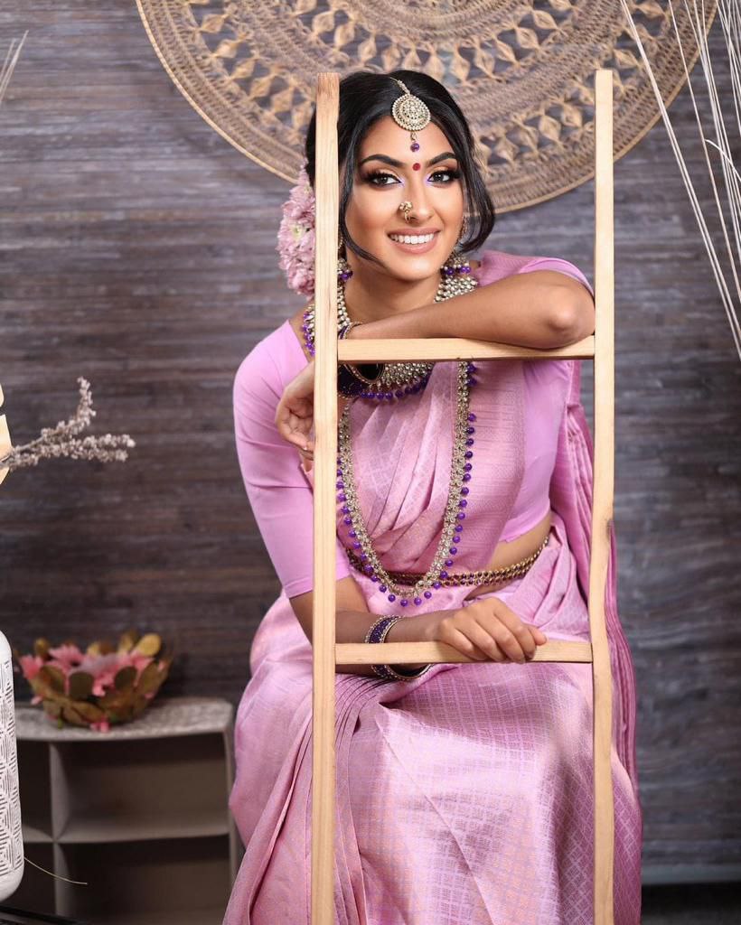 Ready to Wear Wedding Light Pink Saree With Blouse