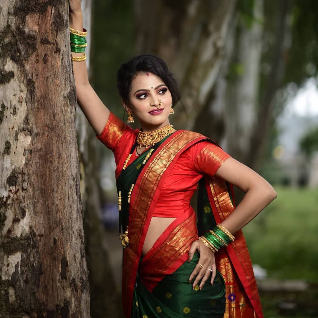 Green Paithani Silk Saree With Ethnic Blouse Piece