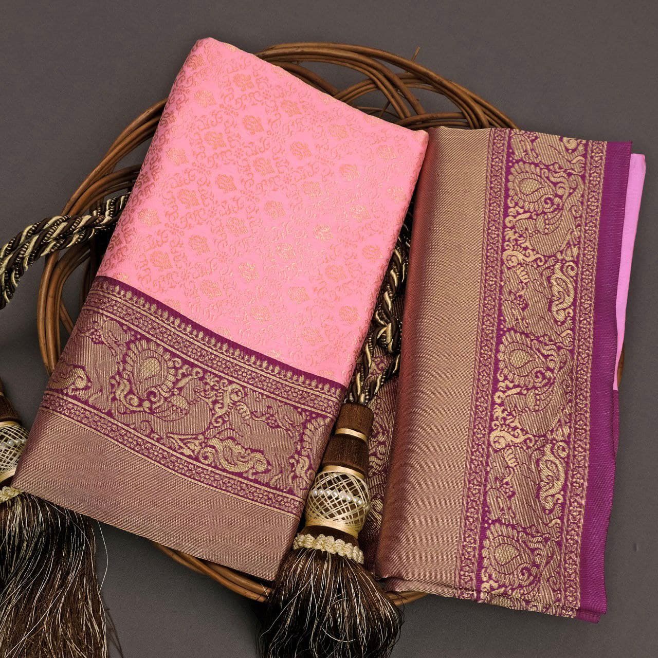 Rani Colour Beautiful Banarasi Soft Silk Saree