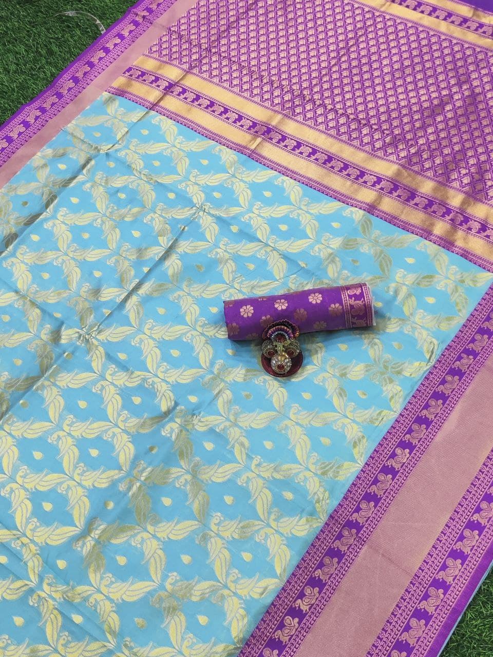 Blue Pure Silk Kanjeevaram Saree for Women