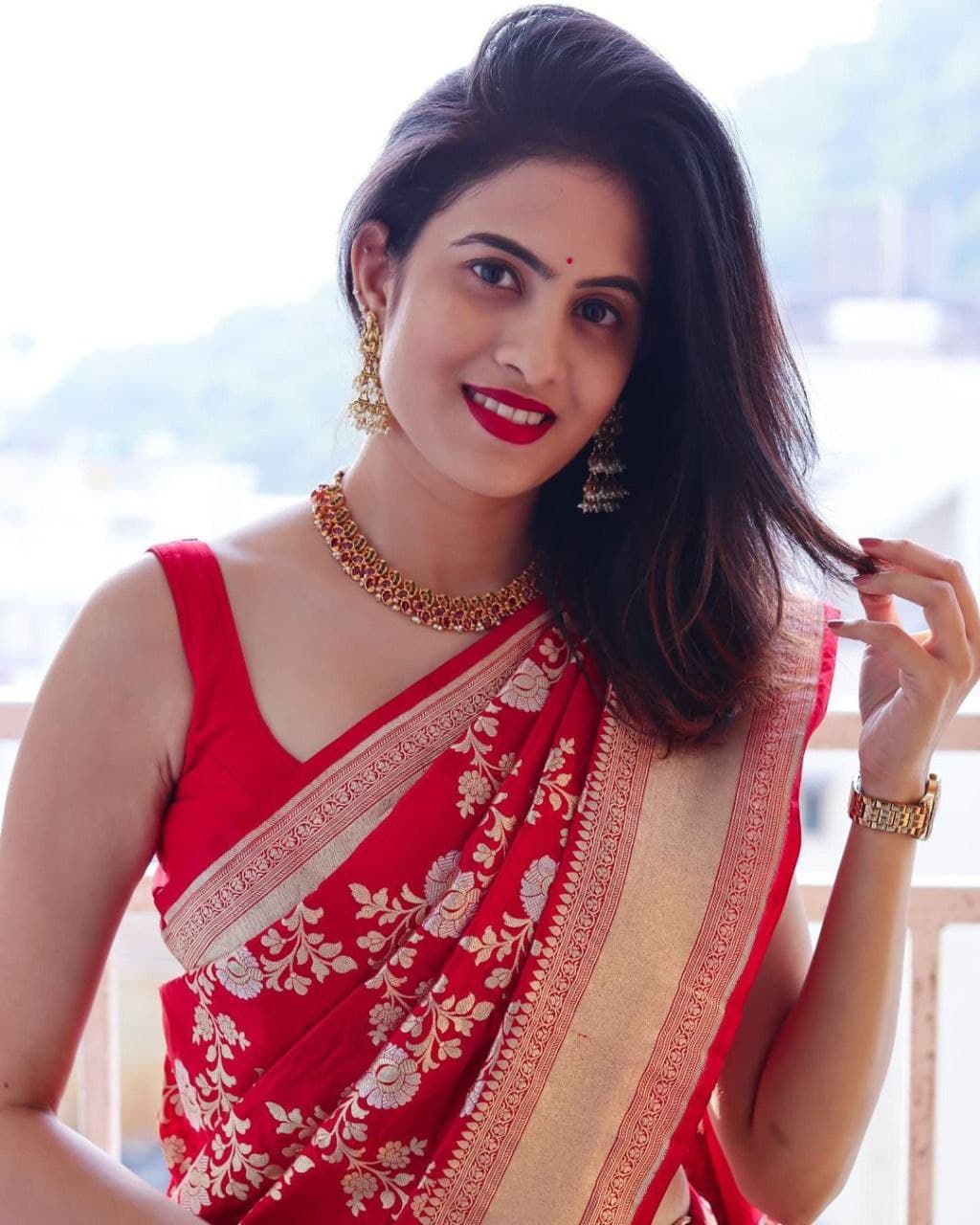 Bollywood latest Red Pure Soft Silk Saree