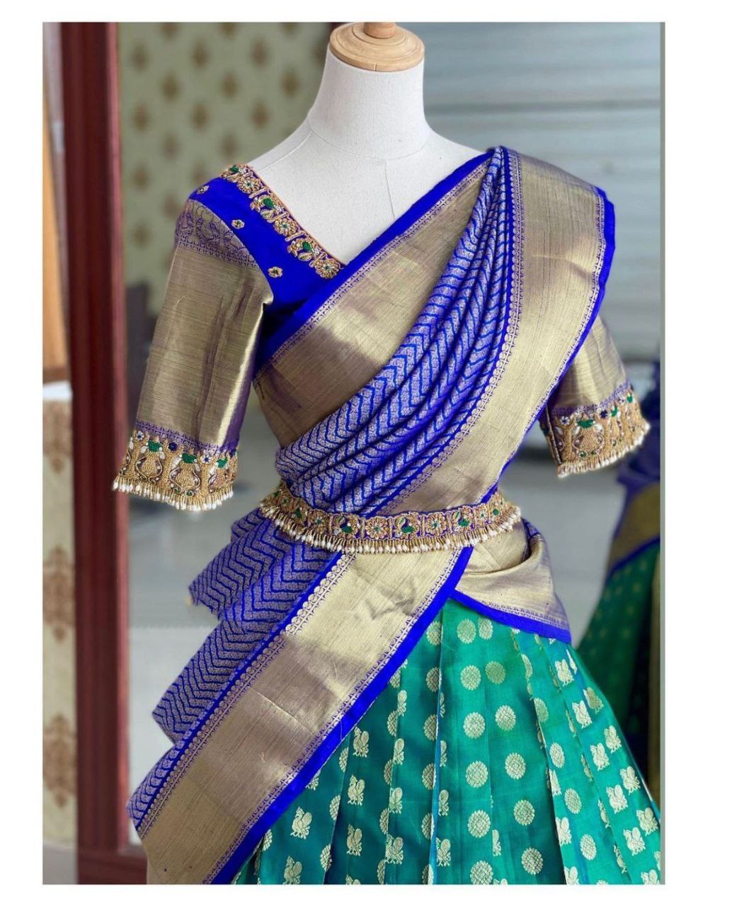 Blue Silk Zari Lehenga With Blouse And Silk Duppta