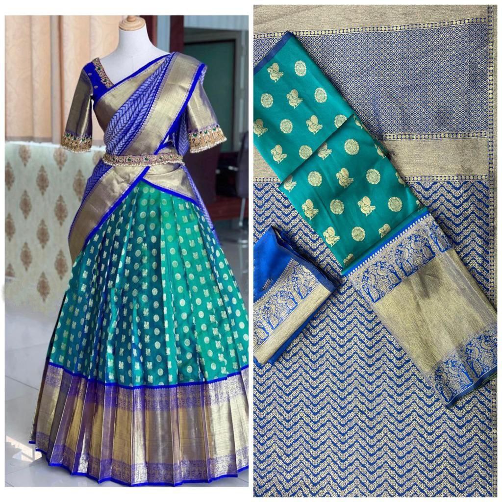 Blue Silk Zari Lehenga With Blouse And Silk Duppta