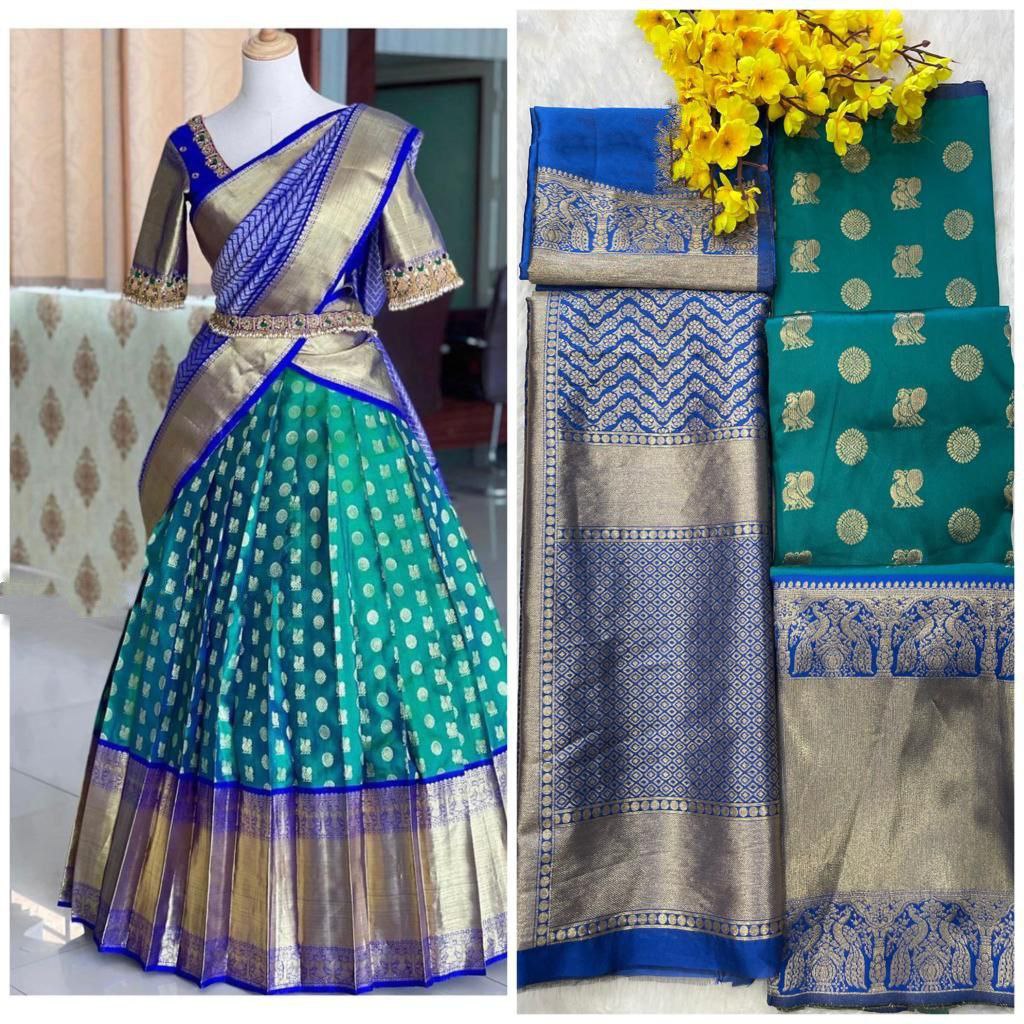 Blue Silk Zari Lehenga With Blouse And Silk Duppta