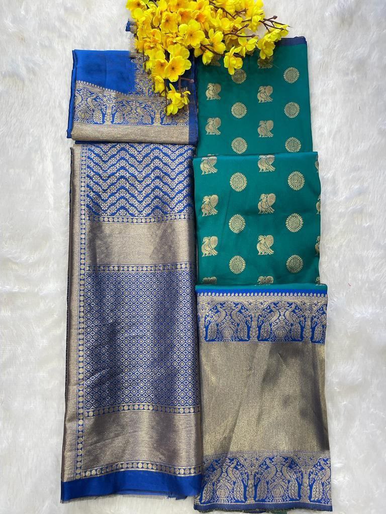 Blue Silk Zari Lehenga With Blouse And Silk Duppta