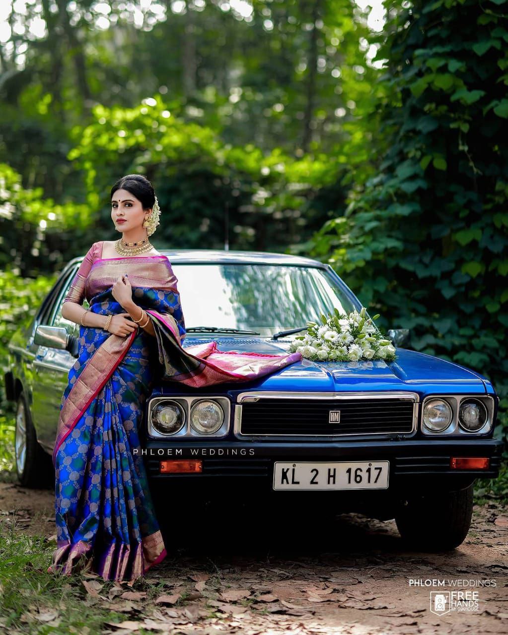 Banarasi Pure Silk Blue Saree With Zari Border