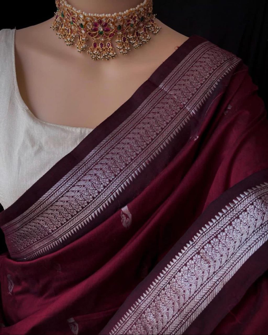 Party Wear Purple Color Silk Saree With Blouse For Women