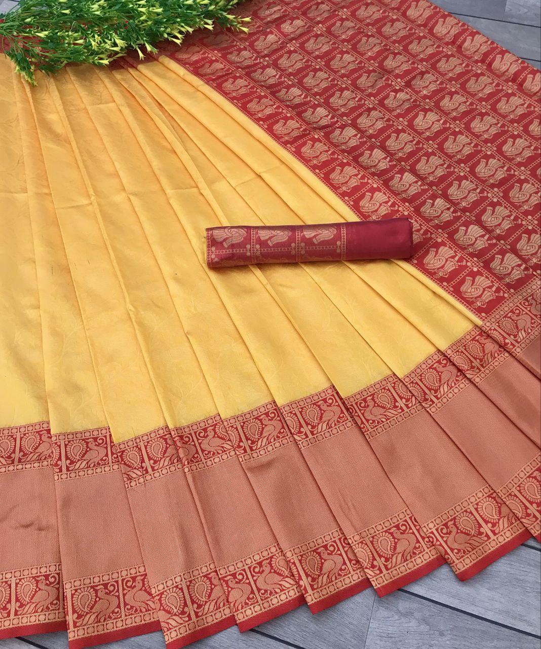Orange Wedding Wear Saree In Silk For Women