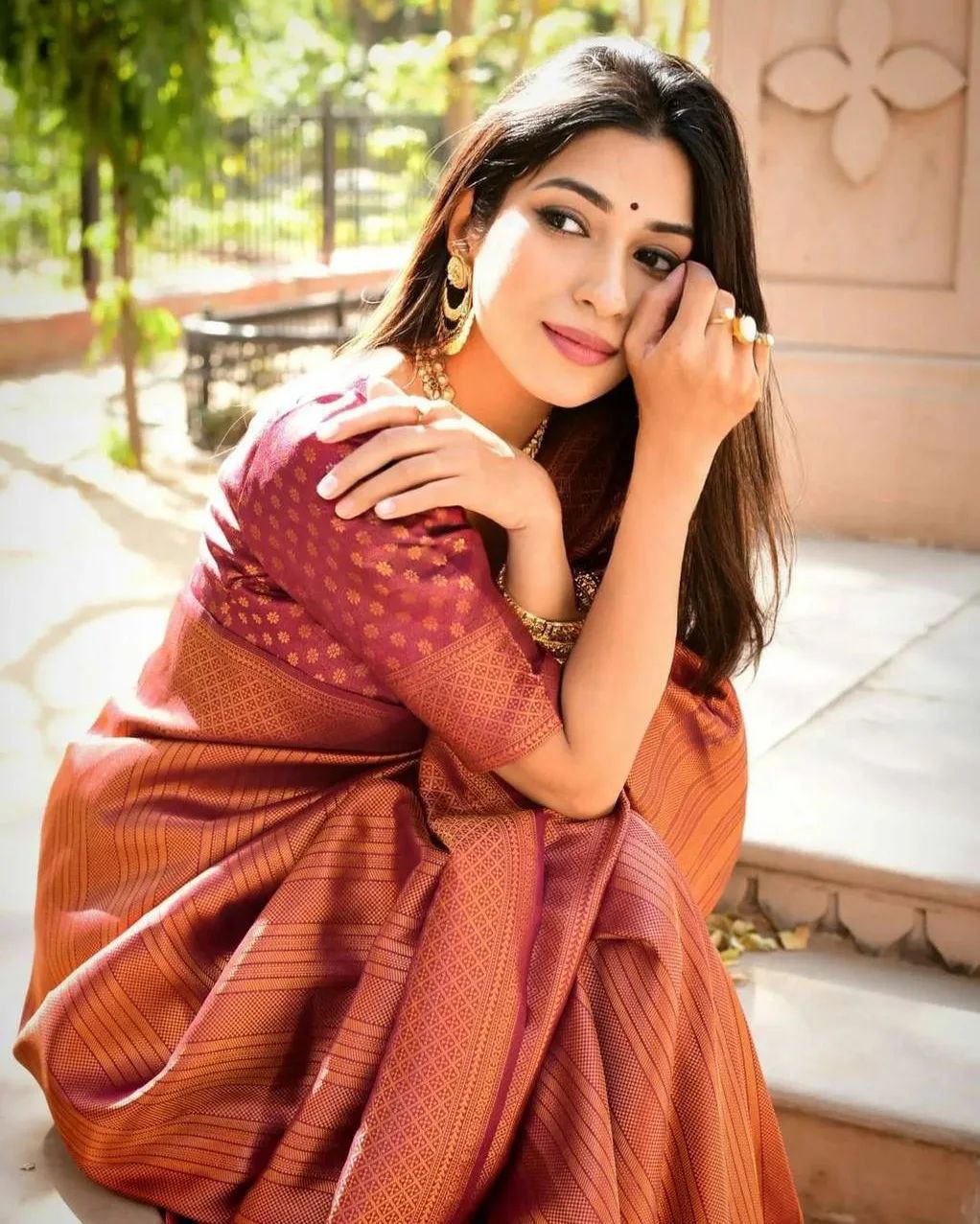 Designer Red Kanjeevaram Soft Silk Saree For Women