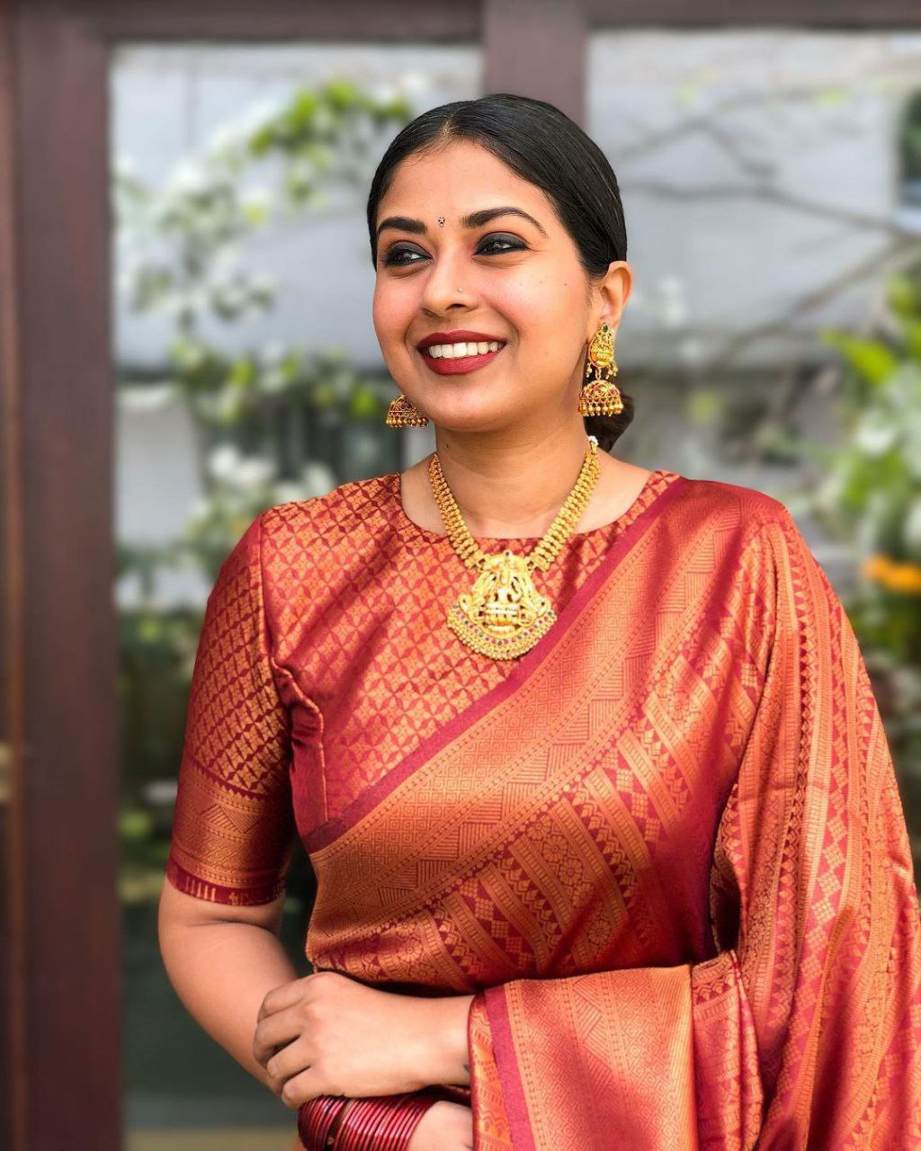 Designer Red Kanjeevaram Soft Silk Saree For Women