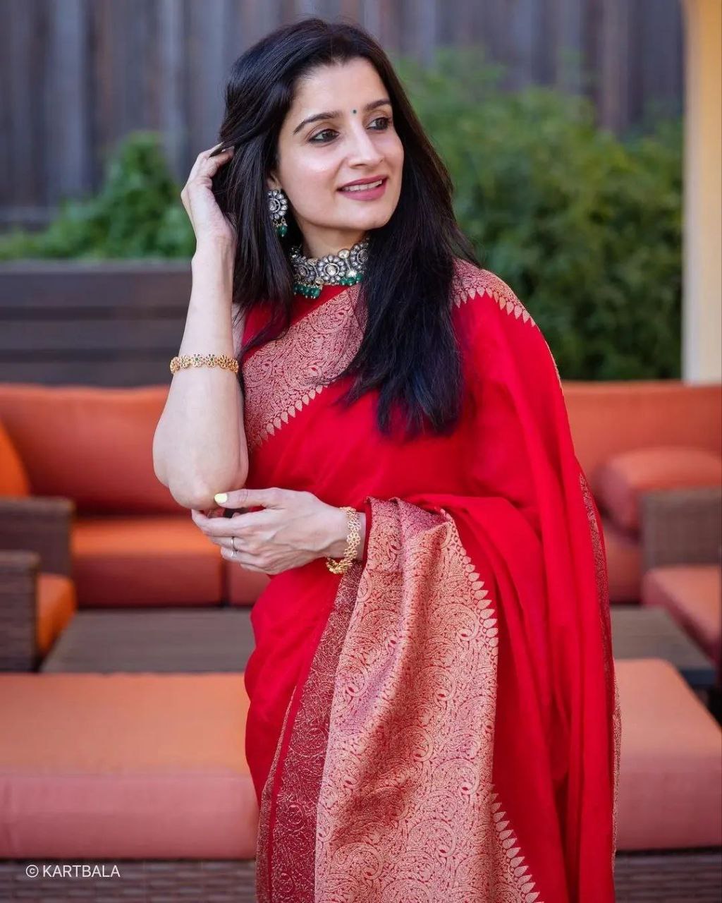 Luxurious Red Soft Silk Indian Saree For Women