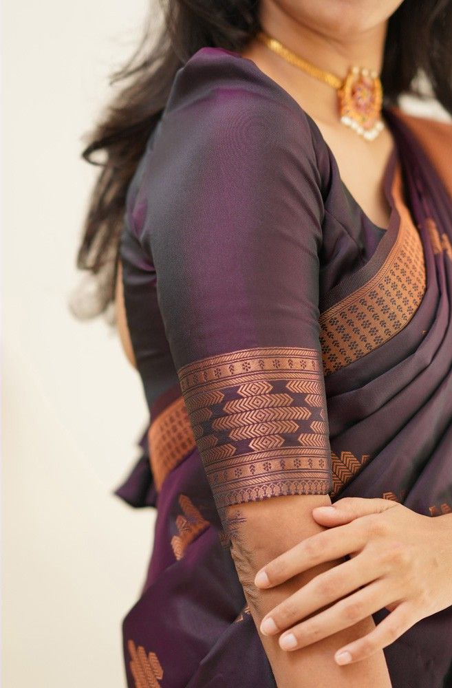 Awesome Wine Color Silk Saree For Women