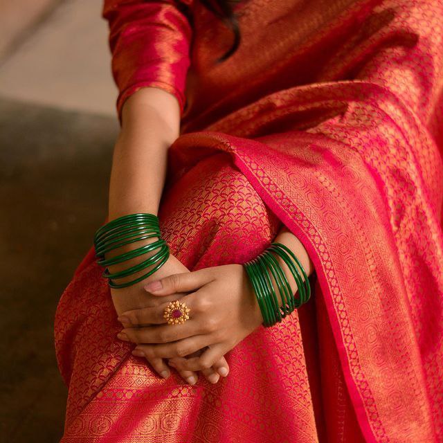 Amazing Dark Pink Soft Silk Saree with Blouse
