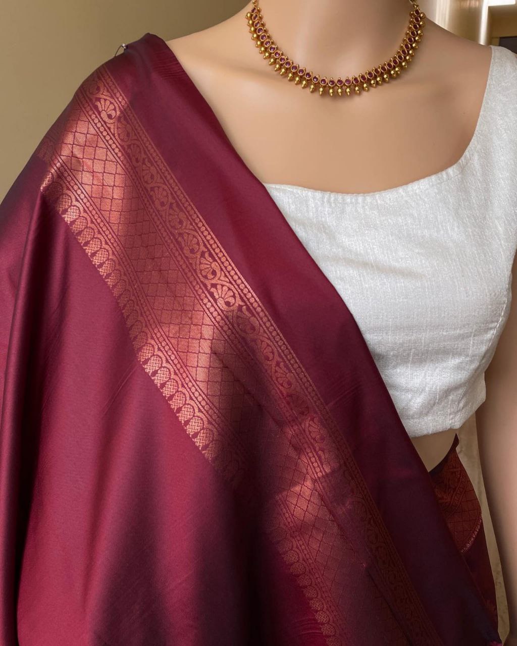 Red Pure Silk Festival Wear Saree For Women