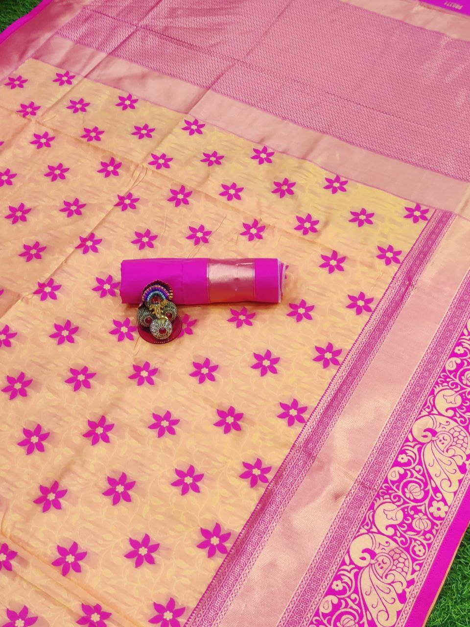 Latest Kanchipuram Saree for wedding Tredtional Most Selling ( PInk )