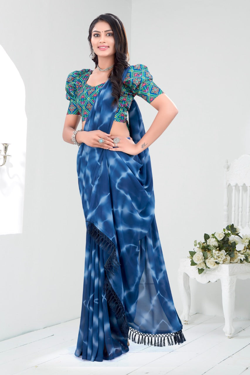 Best Seller Light Blue Bandhani Saree