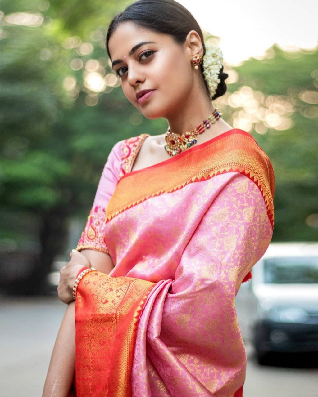 Pure Pink ToP most Selling Pink Kanjeevaran Saree for women