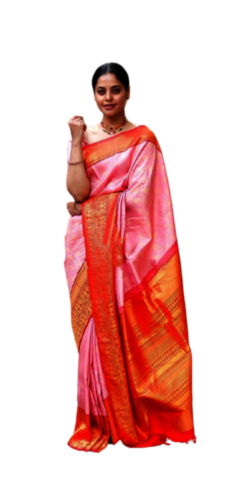 Pure Pink ToP most Selling Pink Kanjeevaran Saree for women