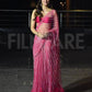 Bollywood Style Butterfly Net Saree With Lace Work For Women