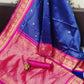 Wedding Blue Golden Kanjivaram Silk Saree For Women