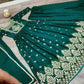 Dark Green Designer Long Suit Palazzo Set With Dupatta