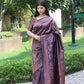 Dark Purple Wedding Wear Saree in Banarasi Silk