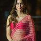 Bollywood Style Butterfly Net Saree With Lace Work For Women