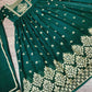 Dark Green Designer Long Suit Palazzo Set With Dupatta