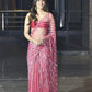 Bollywood Style Butterfly Net Saree With Lace Work For Women