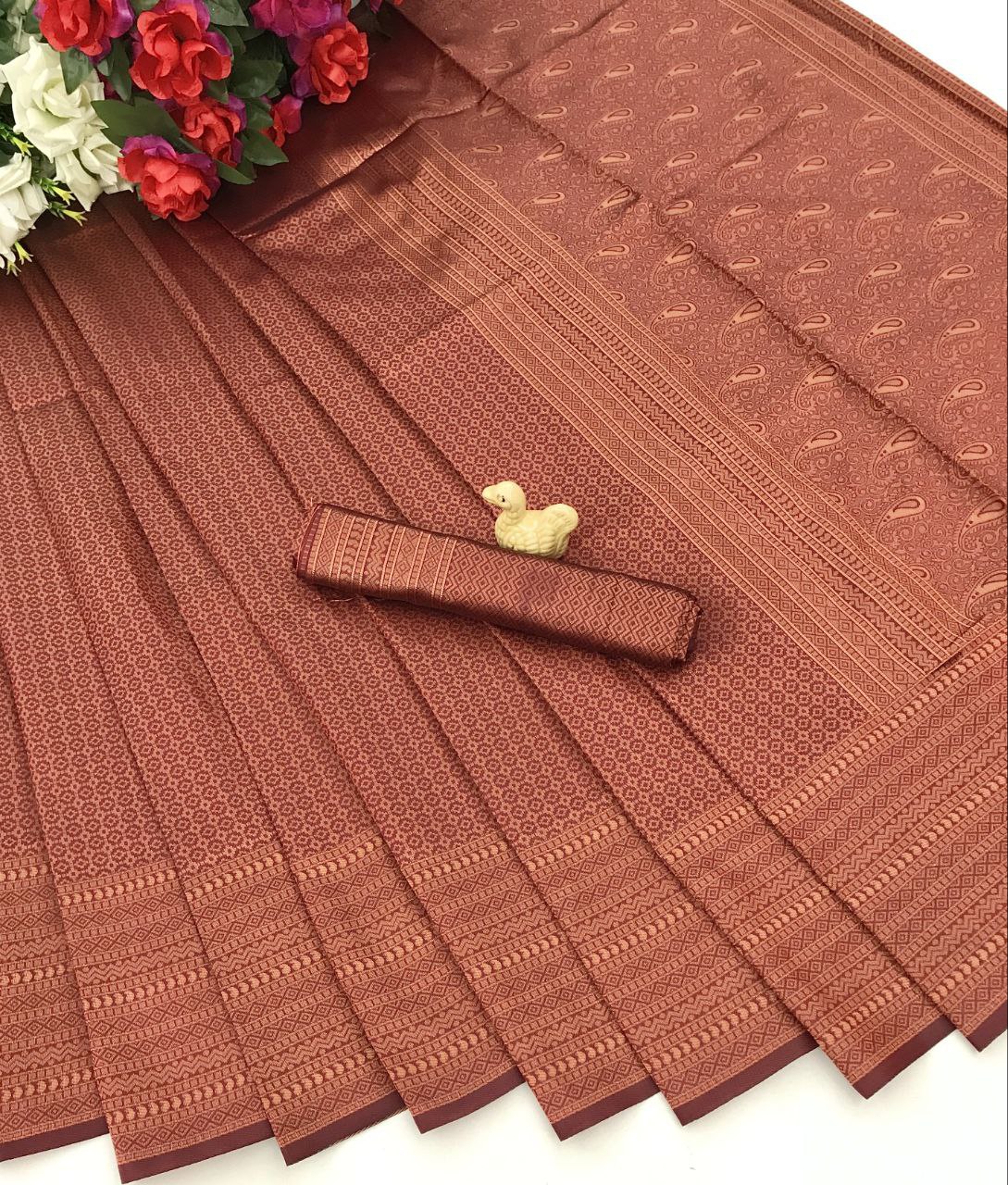 Women Wedding Banarasi Silk Saree with Zari Border