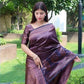 Dark Purple Wedding Wear Saree in Banarasi Silk