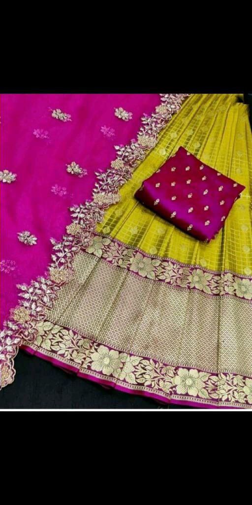 Mustard Pink Half Saree Lehenga Choli with Net Dupatta