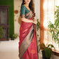 Maroon Designer Silk Saree with Unstitched Blouse