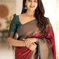 Maroon Designer Silk Saree with Unstitched Blouse