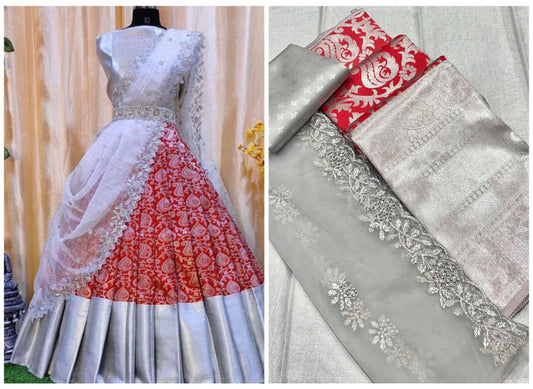 South Indian Traditional Half Saree Lehenga Choli For Women